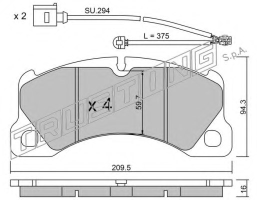 TRUSTING 973.0W Brake Pad Set, disc brake